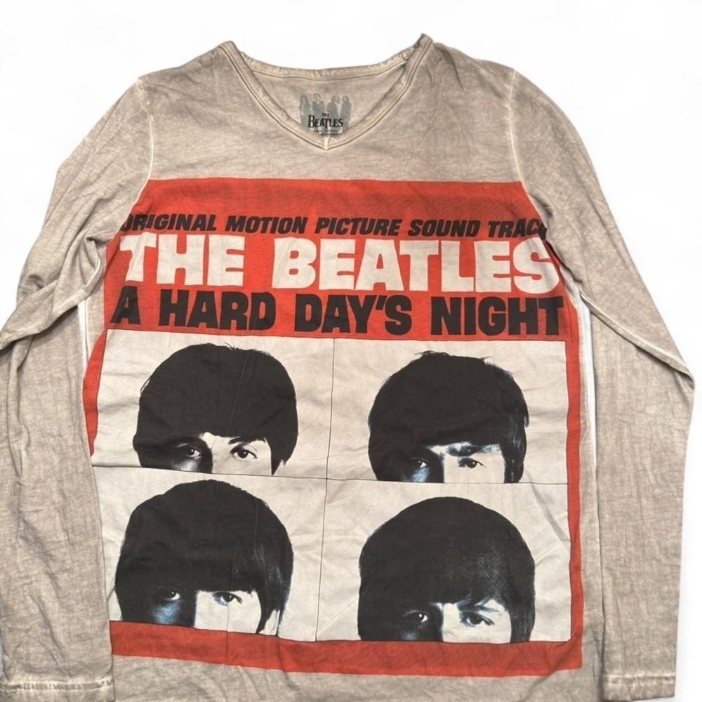 The Beatles A Hard Days Night Long Sleeve Shirt Cashmere Blend Grey Unisex Med